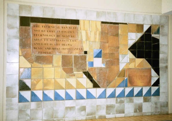 Dedication plaque for Fazlur Khan at the Onterie Center designed by Joan Gardy Artigas